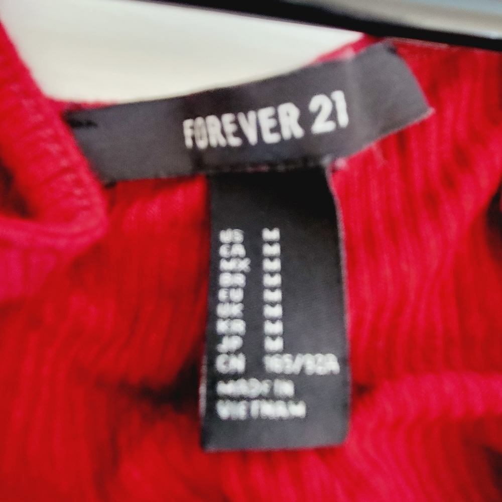 Red Ribbed Dress - Picture 3 of 3